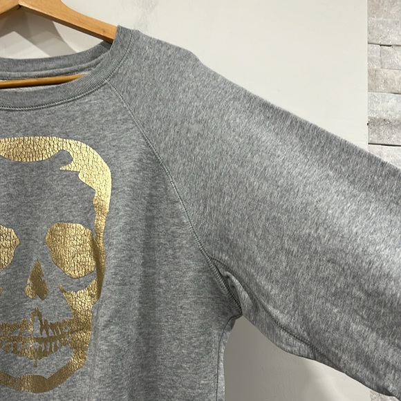 Zadig & Voltaire Gold Skull Grey Sweatshirt Oversized Cotton size S - Picture 6 of 11